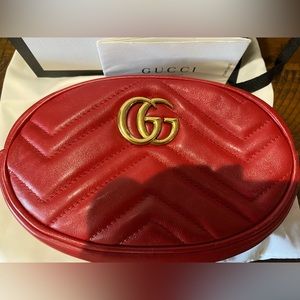 Gucci Matelasse Leather Marmont Belt Bag